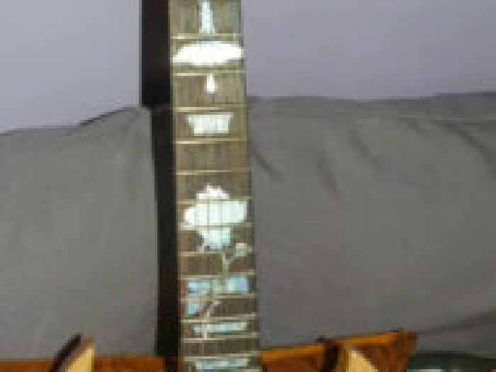 guitare type SG table mapple mouchetee customisée micros Giovanni LR500