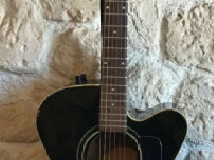 Guitare Vintage Electro Accoustique Blueridge Pan Coupé 6 Cordes Noir Laqué