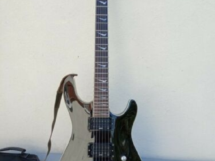 Guitare électrique Cort KX1 noire made in Korea avec sangle et housse 