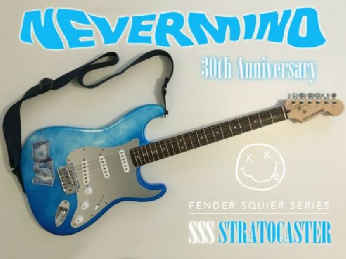NEVERMIND 30th Anniversary Strat Kurt Cobain guitar SSS Stratocaster Relic ART