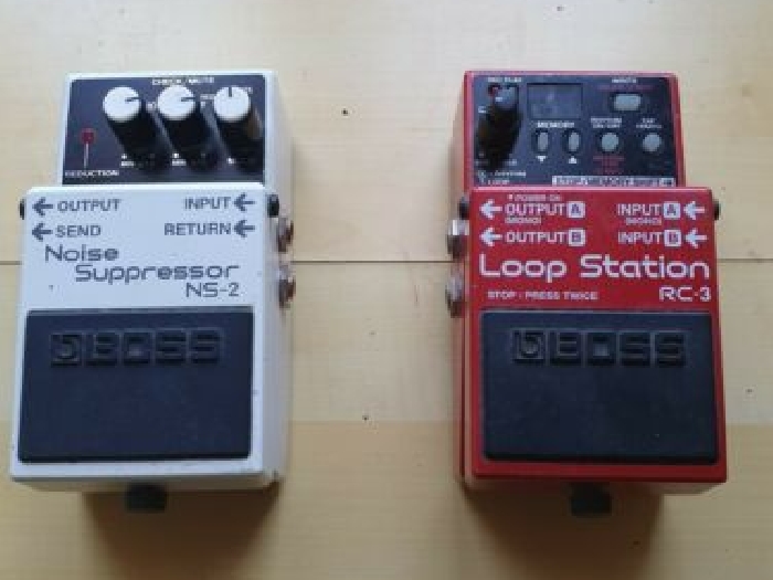 pédale d'effet looper un RC3  et une pédale supressor occasion avec boîte