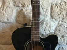 Guitare Vintage Electro Accoustique Blueridge Pan Coupé 6 Cordes Noir Laqué