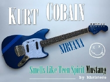 Kurt Cobain Mustang 69 Competition Squier Fender REPLICA Smells like teen Spirit