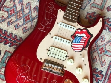 Rolling Stones Mick Jagger + Ron Wood Signed Guitar Fender Squier Strat Affinity
