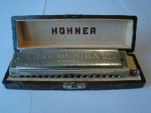 Rare Harmonica allemand Chromonika III Hohner, dans son étui   #1363#